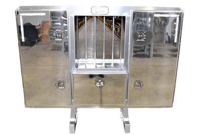 New Aftermarket Sturdy-Lite 68"x 80" Smooth Plate 3-Door Split Vault Rack w/Bar Window
