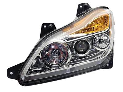 New Aftermarket Kenworth T680 LH Halogen Chrome Headlight