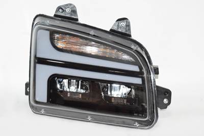 New Aftermarket Kenworth T880 RH LED Black Headlight