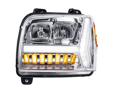 New Aftermarket Kenworth W990 LH Chrome Headlight