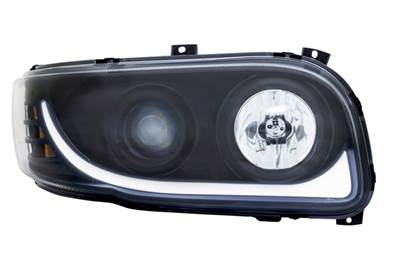 New Aftermarket Peterbilt 389 Projector Black Headlight Set