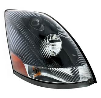 New Aftermarket Volvo VNL Gen 2 RH Black Headlight