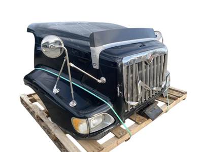 Used International 5900I Hood, Black, 58" Centerline, Part # 3663677C95