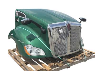Used 2019 Kenworth T680 Hood, Green, Centerline 53.00", Part # L29129410000