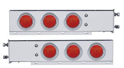 New Aftermarket Universal Mud Flap Hanger Set w/4" Round LED Light w/Visors