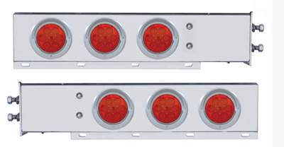 New Aftermarket Universal Mud Flap Hanger Set w/4" Round LED Lights