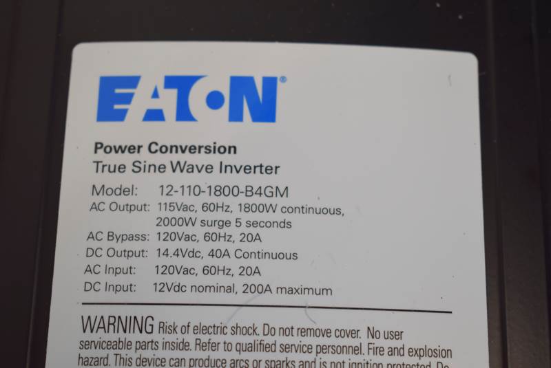 NTO Eaton True Sine Wave Inverter For Sale Dorr, MI 12