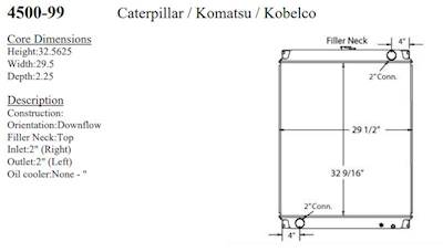 New Caterpillar ST Radiator (no oil cooler)