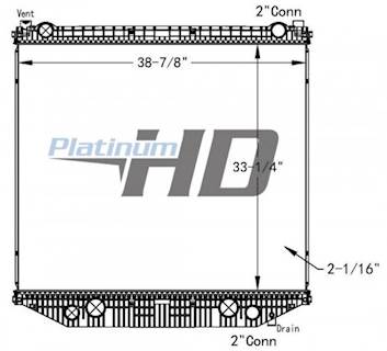 NTO Freightliner 114SD Radiator w/ Charge Air Cooler (no oil cooler)