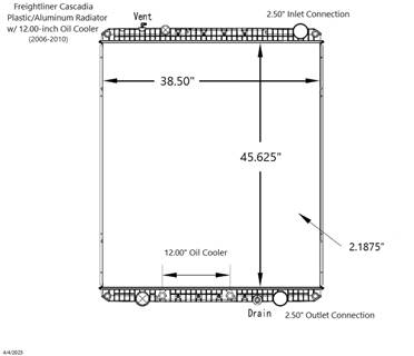 NTO Freightliner Cascadia Radiator w/ Oil Cooler