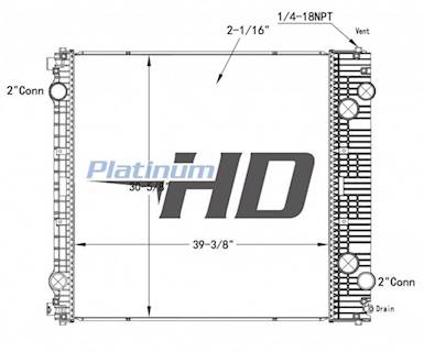 NTO Freightliner Business Class M2 106 Radiator w/ Charge Air Cooler (no oil cooler) Minor Fin Blemish