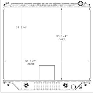 NTO Freightliner Business Class M2 112 Radiator w/ Charge Air Cooler, PTO Opening (no oil cooler) Fin Blemish