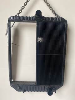 Rebuilt 4900 International Half Core Radiator w/ 18-inch Oil Cooler (engine side) (bottom tank outlet connection right straight) (medium fin blemish; grille side)