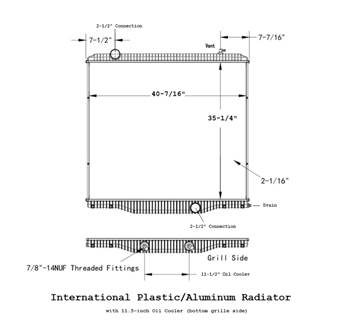 NTO International Paystar Radiator Cooling Pack w/ 11.5-inch Oil Cooler, Fan Shroud, Coolant Reservoir, Charge Air Cooler, A/C Condenser, Low-Temperature Radiator, Small Fuel Cooler