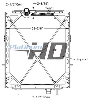 New Aftermarket Peterbilt 377 Radiator With Frame