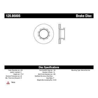 New Centric Heavy Duty Disc Brake Rotor