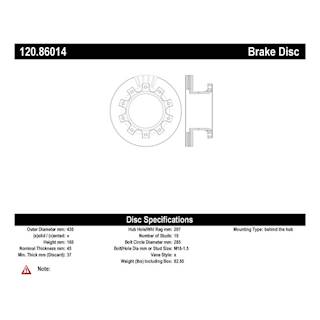 New Centric Heavy Duty Disc Brake Rotor