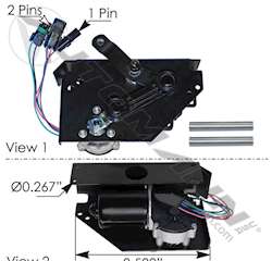 Freightliner New FLD Wiper Motor w/Bracket