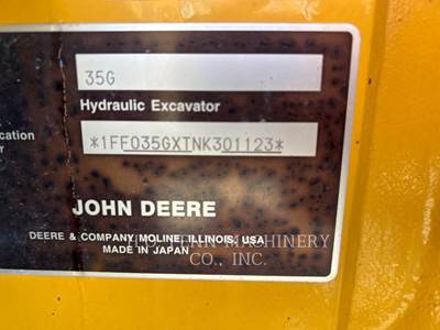 John Deere 35G Mini Excavator