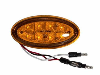 Peterbilt Oval Side Marker Turn Light in Amber
 8 LED  // Amber  //  Amber