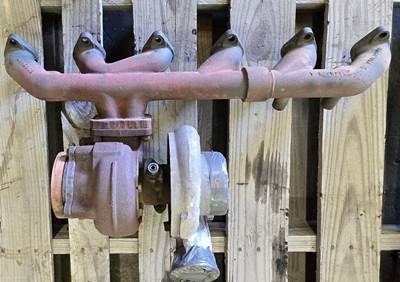 Turbo with exhaust from a 24 valve Cummins. Used condition. See pictures.
S/N: