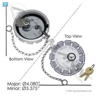 kENWORTH Fuel Cap 3in-5.5 TPI Non-Vented
Locking
3in-5.5 TPI Special
NOTE-