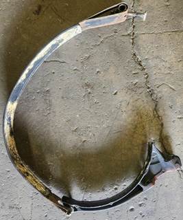 Fuel tank strap and corresponding saddle/bracket pulled from a Freightliner.