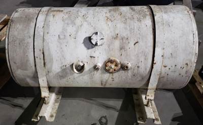 White painted fuel tank, measures 39" weld-weld with a 20" diameter. Should hold