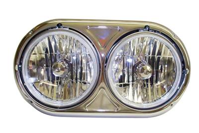 Dual round headlight assembly w/ bezel for driver side Kenworth A-model or