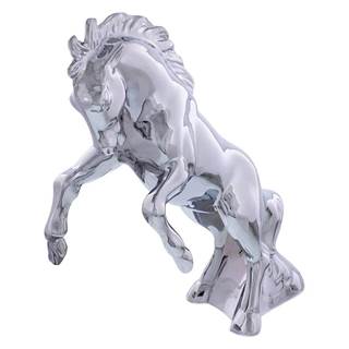 Die-cast fighting stallion hood ornament in chrome from United Pacific. Sturdy