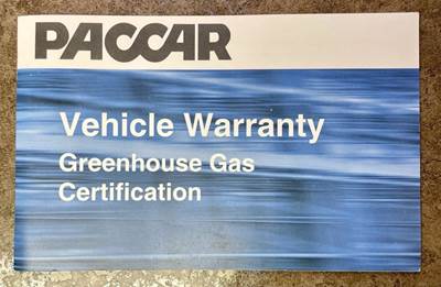 PACCAR  
VEHICLE WARRANTY 
GREENHOUSE GAS CERTIFICATION  