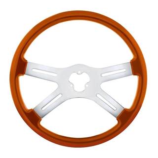 Cadmium orange 18" steering wheel from United Pacific, 4 spoke design. Painted