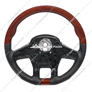 18" YourGrip leather and wood steering wheel for 2012-2021 Peterbilt 579 &