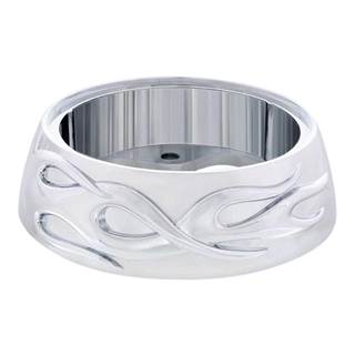 Chrome flame pattern steering wheel horn bezel. Fits steering wheels that use