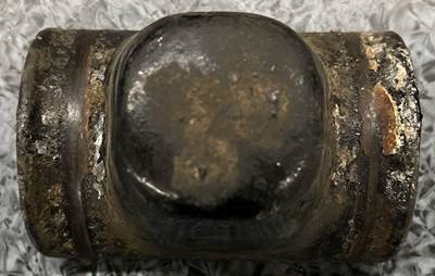 Front leaf spring bump stop / spring pad / U-bolt top plate pulled from a PACCAR