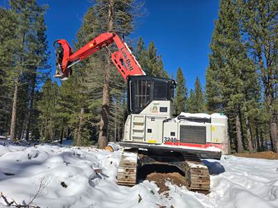 2022 Link-Belt 3240 Tracked Log Loader - Pierce 52" Grapple