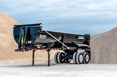 Brazos 28 ft Half Round End Dump Trailer - Tandem Axle, Steel, Center Point