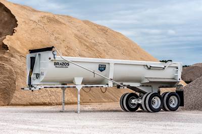 Brazos 28 ft Half Round End Dump Trailer - Tandem Axle, Steel, Center Point