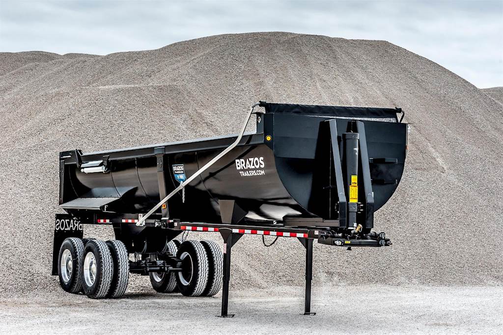 2024 Brazos 28 ft Frameless Half Round End Dump Trailer Tandem Axle