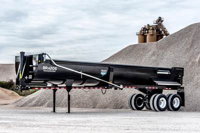 Brazos 36 ft Half Round End Dump Trailer - Tandem Axle, Steel, Center Point