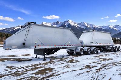 2002 Beall B-Train Belly Clam Dump Trailer /Tri-Tri axles / 74 Cubic Yards