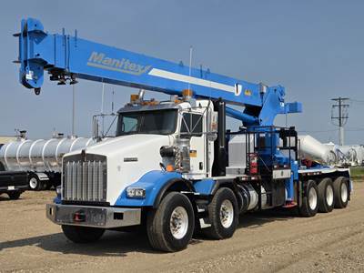 2013 Manitex 3577T, 35 US Ton 77 Ft Straight Boom Crane on 2013 Kenworth T800 10x6 Twin-Steer Boom Truck