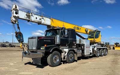 2012 Manitex 4596T, 45 US ton 96 ft Straight Boom Crane on 2012 Western Star 4900SA 10x6 Twin-Steer Sleeper Boom Truck