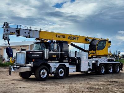 2012 Manitex 4596T, 45 US ton 96 ft Straight Boom Crane on 2012 Western Star 4900SA 10x6 Twin-Steer Sleeper Boom Truck