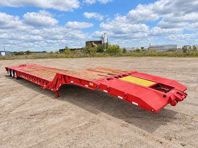 2007 Scona 60ft Long Scissor Folding Neck Oil Field Trailer with Neck Extension
