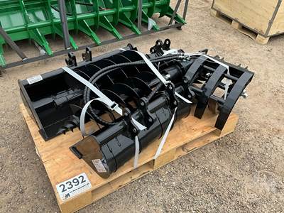 AGT 12EX-ATA Set of 9 Excavator Attachments with Buckets, Coupler, Ripper & Augers