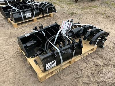 AGT 12EX-ATA Set of 9 Excavator Attachments with Buckets, Coupler, Ripper, Grapple, Augers