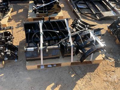 Set of 9 AGT Excavator Attachments w/ Buckets, Coupler, Ripper, Grapple, Rake & Augers
