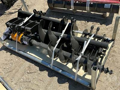 GIYI Unused Mini Excavator Attachment Set, 25 mm Pin, Buckets/Hitch/Auger/Rake/Ripper