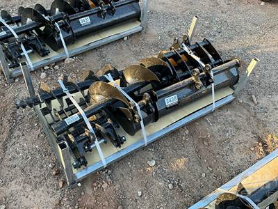 GIYI Mini Excavator Attachment Set, 25 mm Pin, Buckets/Rake/Auger/Grabber